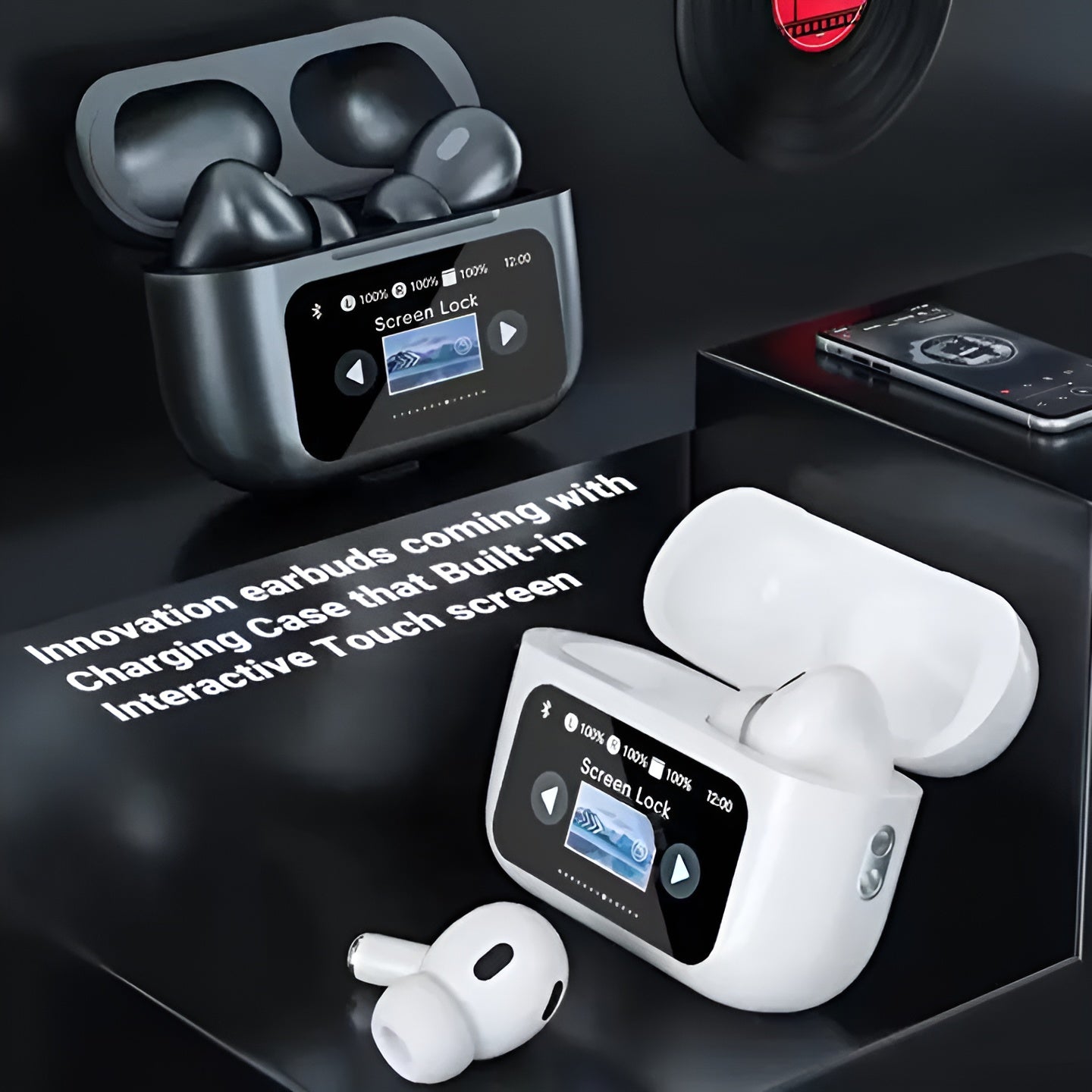 A9 Pro AirPods Pro – Wireless LCD Screen Earbuds -Black